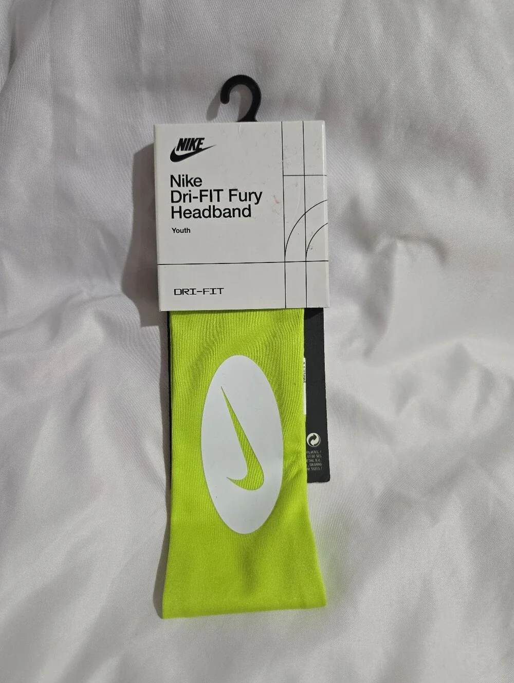 NWT Nike Dri-fit Fury Headband Youth Unisex OSFM Yellow Green